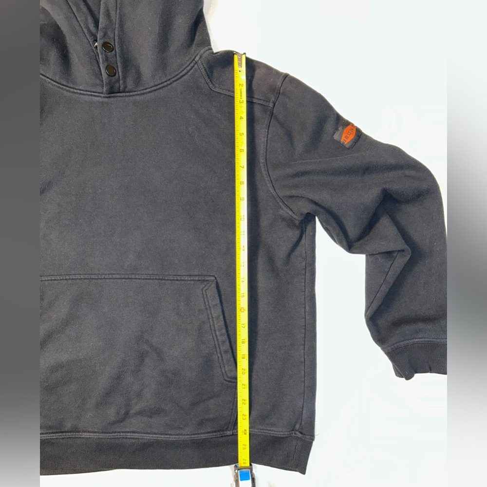 BRUNT Workwear Hoodie XL Black Heavyweight Snap Neck Pullover Sweatshirt - Picture 6 of 6